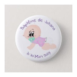 Badge de baptême fille