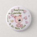 Badge de baptême fille avec papillons