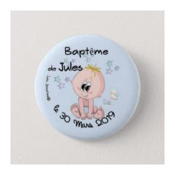 Boy baptism badge with stars