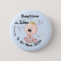 Boy baptism badge with stars