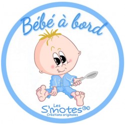 Sticker bébé à bord garçon