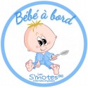 Baby sticker on board boy blue color vinyl sticker