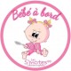 Sticker bébé à bord fille