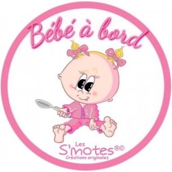 Sticker bébé à bord fille